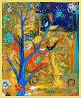 Margaret Blanchett Folk art tree birds