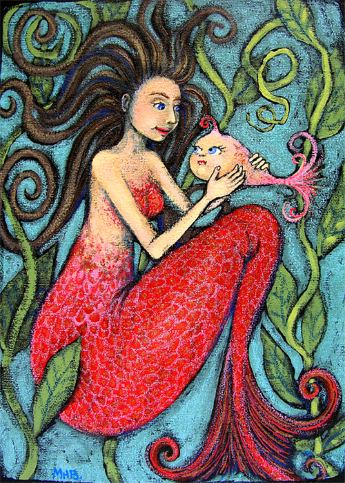 mermaid Blanchett folk art