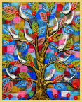 Margaret Blanchett folk art birds tree