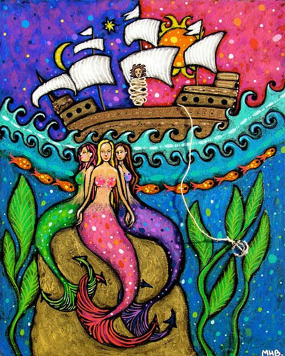 Margaret Blanchett Folk Art mermaid mermaids sirens
